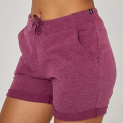 Short Pantalon Corto Fitness Algodón Con Bolsillos Mujer Violeta -Fitness Tienda short pantalon corto fitness algodon con bolsillos mujer violeta 3