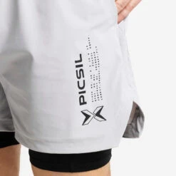 Shorts Con Malla Compresión 2 En 1 Hombre Premium 0.1 - XL - Gris Perla -Fitness Tienda shorts con malla compresion 2 en 1 hombre premium 01 xl gris perla 3