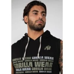Sudadera Sin Mangas Con Capucha Poliéster Hombre GORILLA WEAR Melbourne Negro -Fitness Tienda sudadera sin mangas con capucha poliester hombre gorilla wear melbourne negro 4