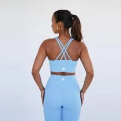 Top Deportivo Fitness Sostenible Poliéster Mujer Fitplanet Dolphin Azul Claro -Fitness Tienda top deportivo fitness sostenible poliester mujer fitplanet dolphin azul claro 3