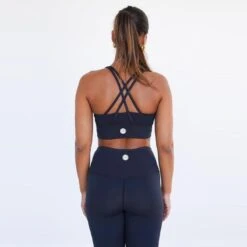 Top Deportivo Fitness Sostenible Poliéster Mujer Fitplanet Ocean Negro -Fitness Tienda top deportivo fitness sostenible poliester mujer fitplanet ocean negro 3