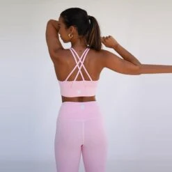 Top Deportivo Fitness Sostenible Poliéster Mujer Fitplanet Posidonia Rosa -Fitness Tienda top deportivo fitness sostenible poliester mujer fitplanet posidonia rosa 3