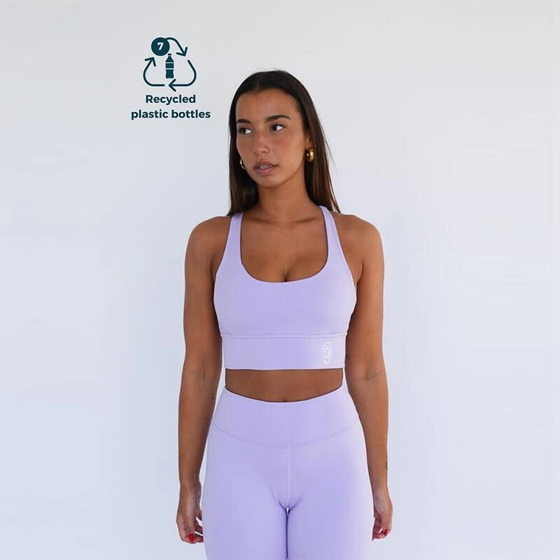 Top Deportivo Fitness Sostenible Poliéster Mujer Fitplanet Seahorse Lila 3 Top Deportivo Fitness Sostenible Poliéster Mujer Fitplanet Seahorse Lila