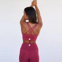 Top Deportivo Fitness Sostenible Poliéster Mujer Fitplanet Seal Rojo -Fitness Tienda top deportivo fitness sostenible poliester mujer fitplanet seal rojo 3