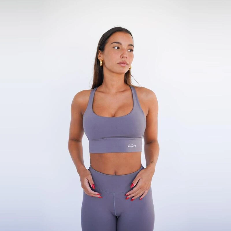 Top Deportivo Fitness Sostenible Poliéster Mujer Fitplanet Shark Gris 4 Top Deportivo Fitness Sostenible Poliéster Mujer Fitplanet Shark Gris - Imagen 2