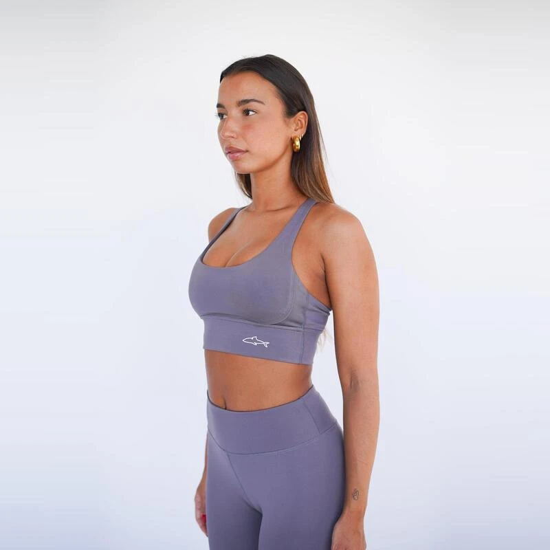Top Deportivo Fitness Sostenible Poliéster Mujer Fitplanet Shark Gris 5 Top Deportivo Fitness Sostenible Poliéster Mujer Fitplanet Shark Gris - Imagen 3