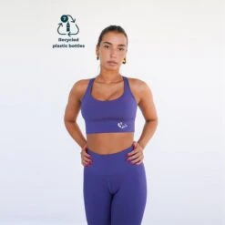 Top Deportivo Fitness Sostenible Poliéster Mujer Fitplanet Whale Azul Oscuro